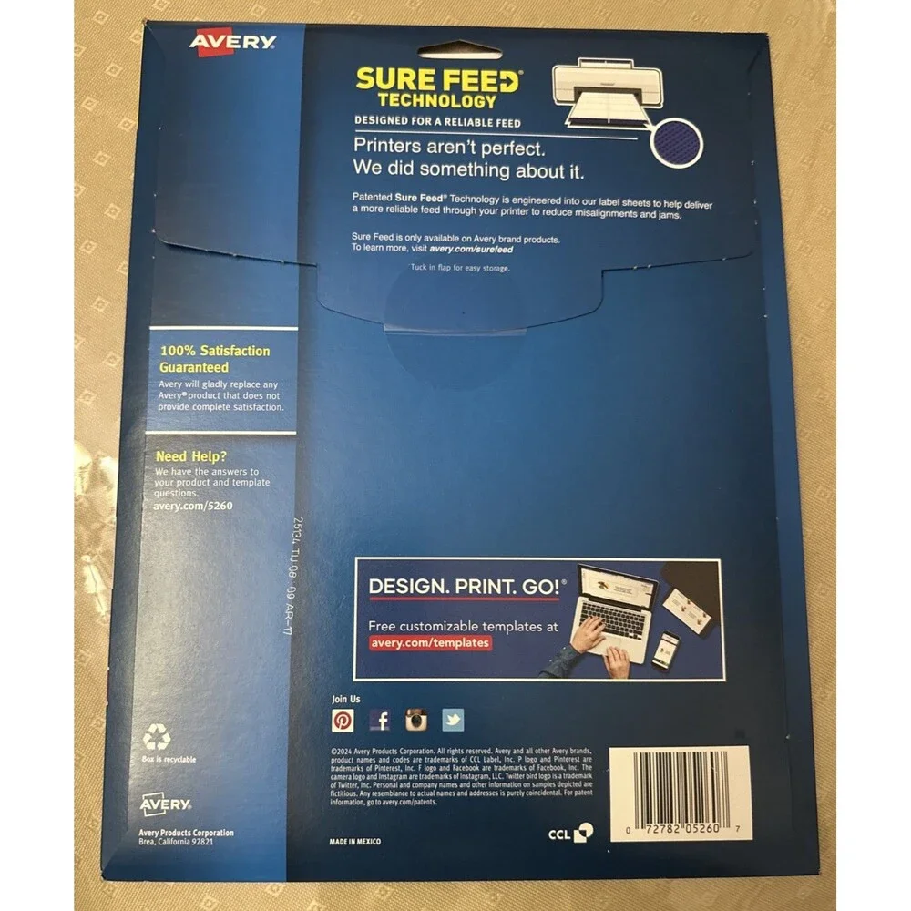 Avery Easy Peel Mailing Address Labels Laser 1
